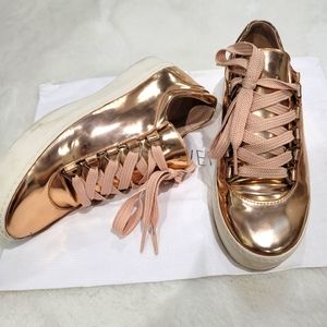 Stuart Weitzman Rose Gold Sneakers Size 5.5 used